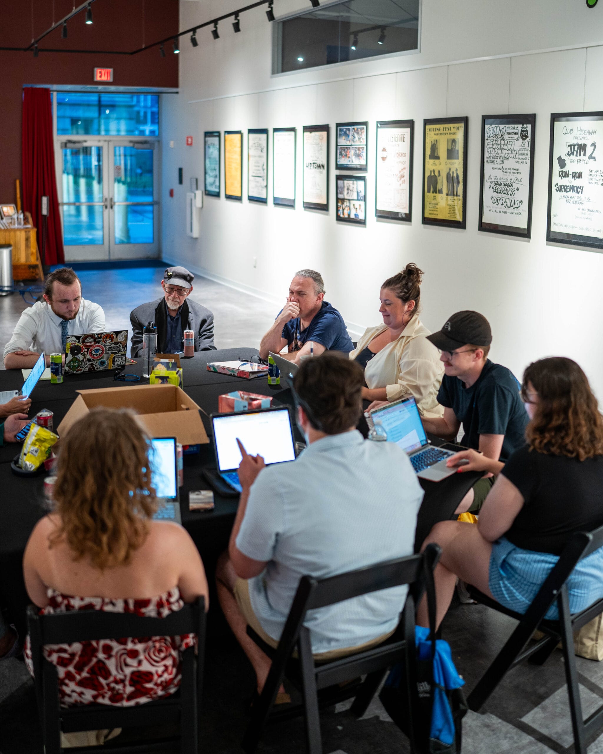 Members of the Worcester Writers' Collective in a meeting.